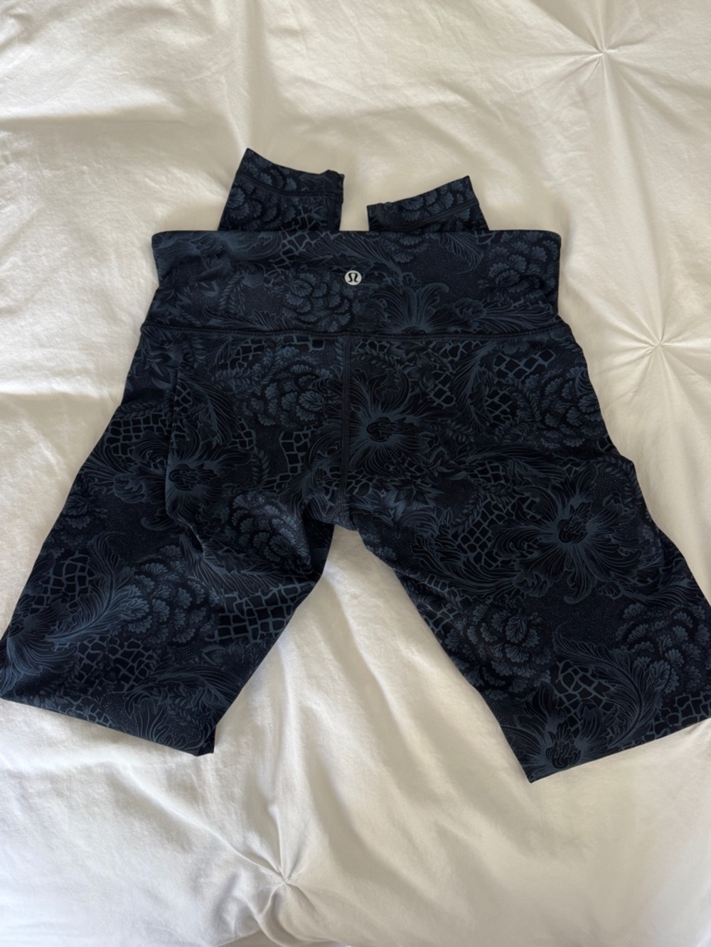 lululemon athletica Black Floral High-Rise Biker Shorts